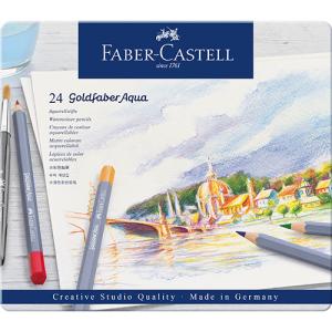 Faber Castell Creative Studio Goldfaber Aqua Watercolor Pencil Metal Tin- 24ct