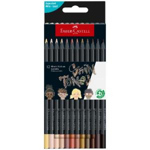 Faber Castell Black Edition Colored Pencils Skin Tones  12ct  116414