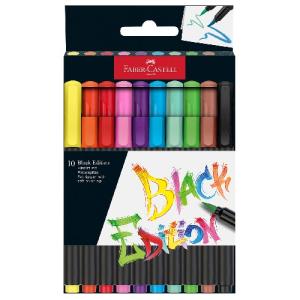 Faber Castell Black Edition Felt Tip Brush Pen 10ct  116451