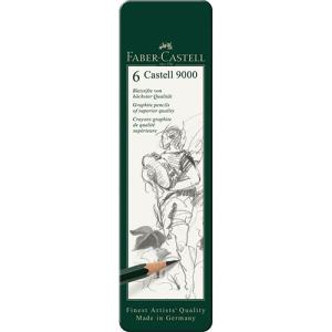 9000 Graphite Pencil Metal Tin- 6ct