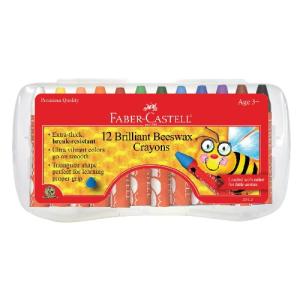 Faber-Castell Brilliant Beeswax Crayons in Durable Storage Case 12ct