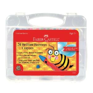 Faber-Castell Brilliant Beeswax Crayons in Durable Storage Case 24ct