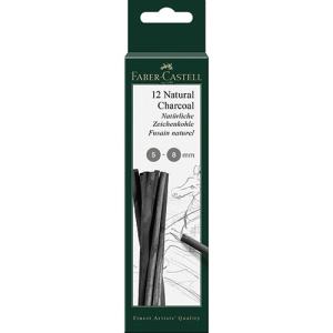 Faber Castell Natural Willow Charcoal Sticks- 12ct (5-8mm)