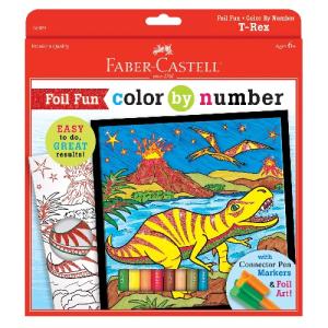 Faber-Castell Foil Fun Color by Numbers T-Rex Art Set