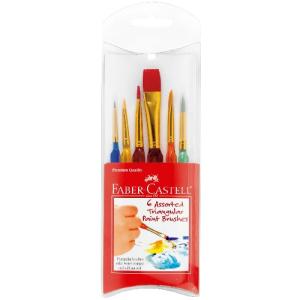Faber-Castell Premium Quality Triangular Paint Brush Set -  (6 Pieces)