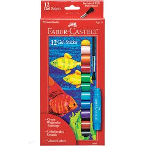 Faber-Castell 12ct Watercolor Gel Sticks W/ Free Paint Brush