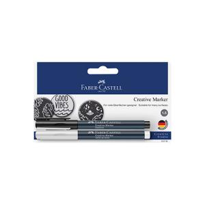 Faber Castell Creative Studio Markers (White As Snow, Blackout)- 2ct