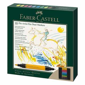 Faber Castell Pitt Artist Pen Dual Markers Set- Cardboard Wallet (10ct)