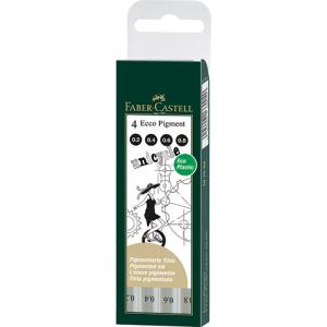 Faber-Castell Ecco Pigment Techincal Pens- 4ct Black  167004