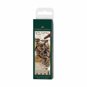 Faber Castell Pitt Artist Pens Wallet- Sepia (4ct) 167101