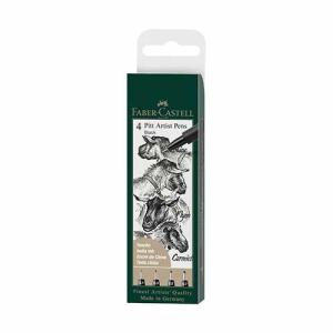 Faber Castell Pitt Artist Pens Wallet- Black (4ct) 167115