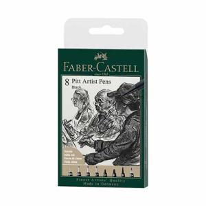 Faber Castell Pitt Artist Pens Wallet- Black (8ct) 167158