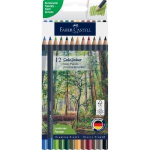 Faber Castell Goldfaber Colored Pencil - 12ct Landscape Colors