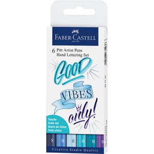 Faber Castell Creative Studio Pitt Artist Hand Lettering Set- 9ct (Blue)
