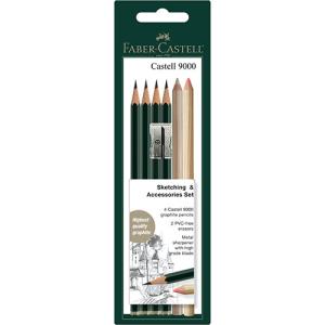 Faber Castell 9000 Graphite Pencil Sketching &  Accessories Set (Blistercard)