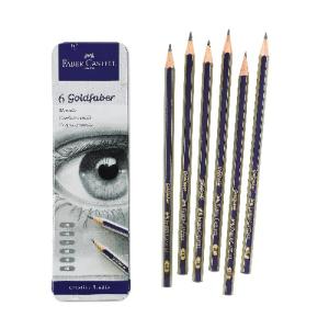 Faber Castell Creative Studio Goldfaber Graphite Sketching Set  6ct Metal Tin