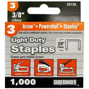 Surebonder #3 Light Duty Staples 3/8" - (1000 Count)