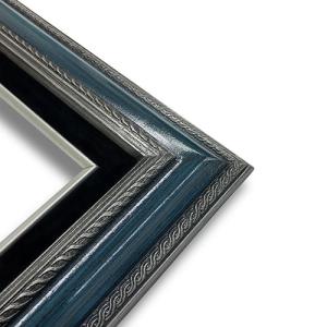 Econo Frame Tuscan Silver Blue with Black Velvet Liner - 22" x 28"