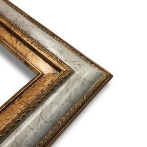 Econo Frame Tuscan White Marble Gold with Wood Liner - 24" x 48"