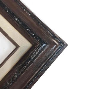 Closeout Econo Frame Walnut Wire Brushed with Linen Liner - 4"x5"