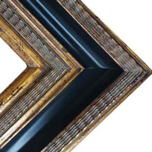 Series 64 Gold Black Panel 5 1/2" wide Ornate Frame - 16" x 20"