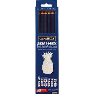 General's Semi-Hex Classic Drawing Pencil Set - (12 Pack) Assorted