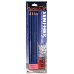 General's Semi-Hex Classic Drawing Pencil Set - (6 Pieces) Assorted