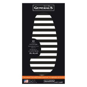General's Compressed Charcoal Sticks - (12 Pack) / Reuseable Case   95712ABP