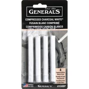 General's Compressed Charcoal Sticks - (4 Pack) White