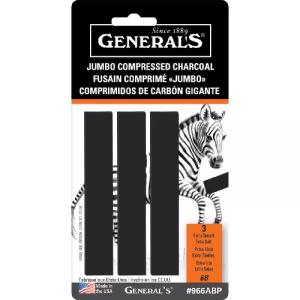 General's Jumbo Compressed Charcoal Sticks - (3 Pack) 6B Soft  966ABP