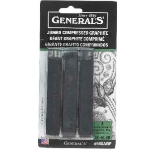 General's Jumbo Compressed Graphite Stick Set - (3 Pack) Assortment   980ABP