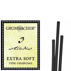 Grumbacher Vine Charcoal Sticks - (3 Pack) Extra Soft