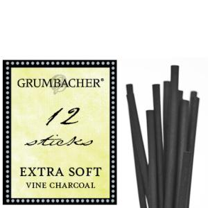 Grumbacher Vine Charcoal Sticks - (12 Pack) Extra Soft