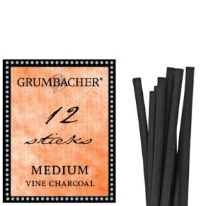 Grumbacher Vine Charcoal Sticks - (12 Pack) Medium