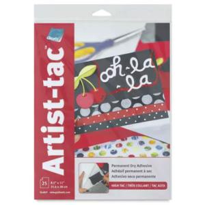 Grafix Artist-Tac Permanent Dry Adhesive 8.5" x 11" - (25 Sheets)