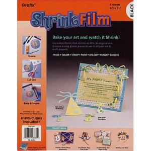 Grafix Shrink Film 8.5" x 11" - (6 Sheets) Black