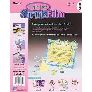 Grafix Shrink Film 8.5" x 11" - (6 Sheets) Ink Jet White