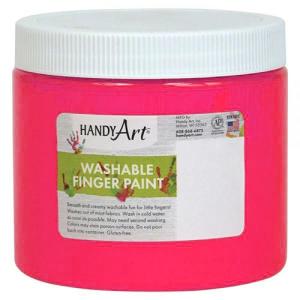 Handy Art Washable Finger Paint - (16oz/473ml) Fluorescent Hot Pink