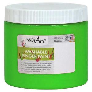 Handy Art Washable Finger Paint - (16oz/473ml) Fluorescent Green