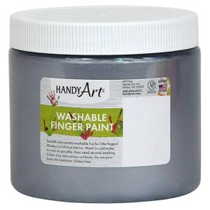 Handy Art Washable Finger Paint - (16oz/473ml) Silver