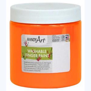 Handy Art Washable Finger Paint - (8oz/237ml) Fluorescent Orange