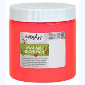 Handy Art Washable Finger Paint - (8oz/237ml) Fluorescent Red