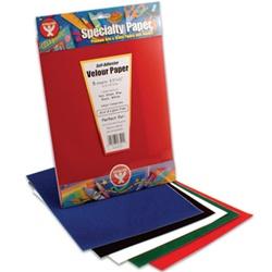 Hygloss Specialty Paper 8.5? x 11?  (5 Sheets) Assorted Velour Paper