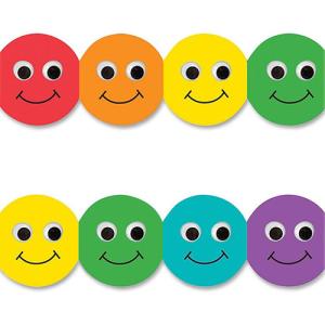 Hygloss Borders 3" x 36" - (12 Pack) Smiley Faces