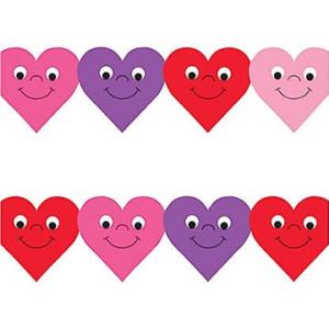 Hygloss Borders 3" x 36" - (12 Pack) Happy Hearts