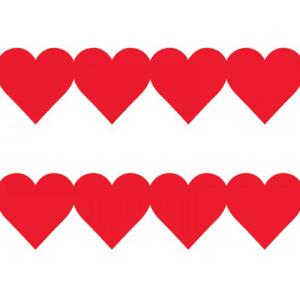 Hygloss Borders 3" x 36" - (12 Pack) Red Hearts