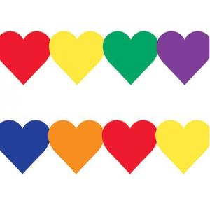 Hygloss Borders 3" x 36" - (12 Pack) Colored Hearts