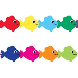 Hygloss Borders 3" x 36" - (12 Pack) Multi-Color Fish