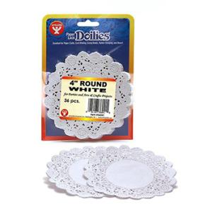 Hygloss Paper Lace Doilies 4" - (36 Pack) White Round