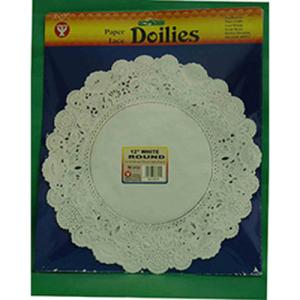 Hygloss Paper Lace Doilies 12" - (36 Pack) White Round